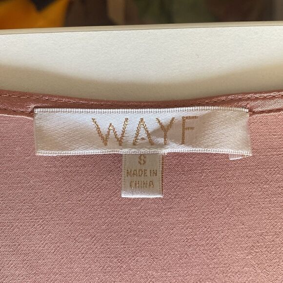 WAYF Rose Gold Gwyneth Wrap Satin Midi Dress Size Small - Picture 10 of 16